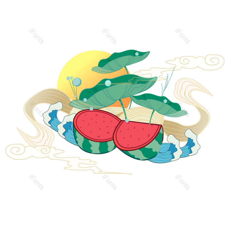 西瓜图片,夏至元素,夏天PNG,夏日免抠素材